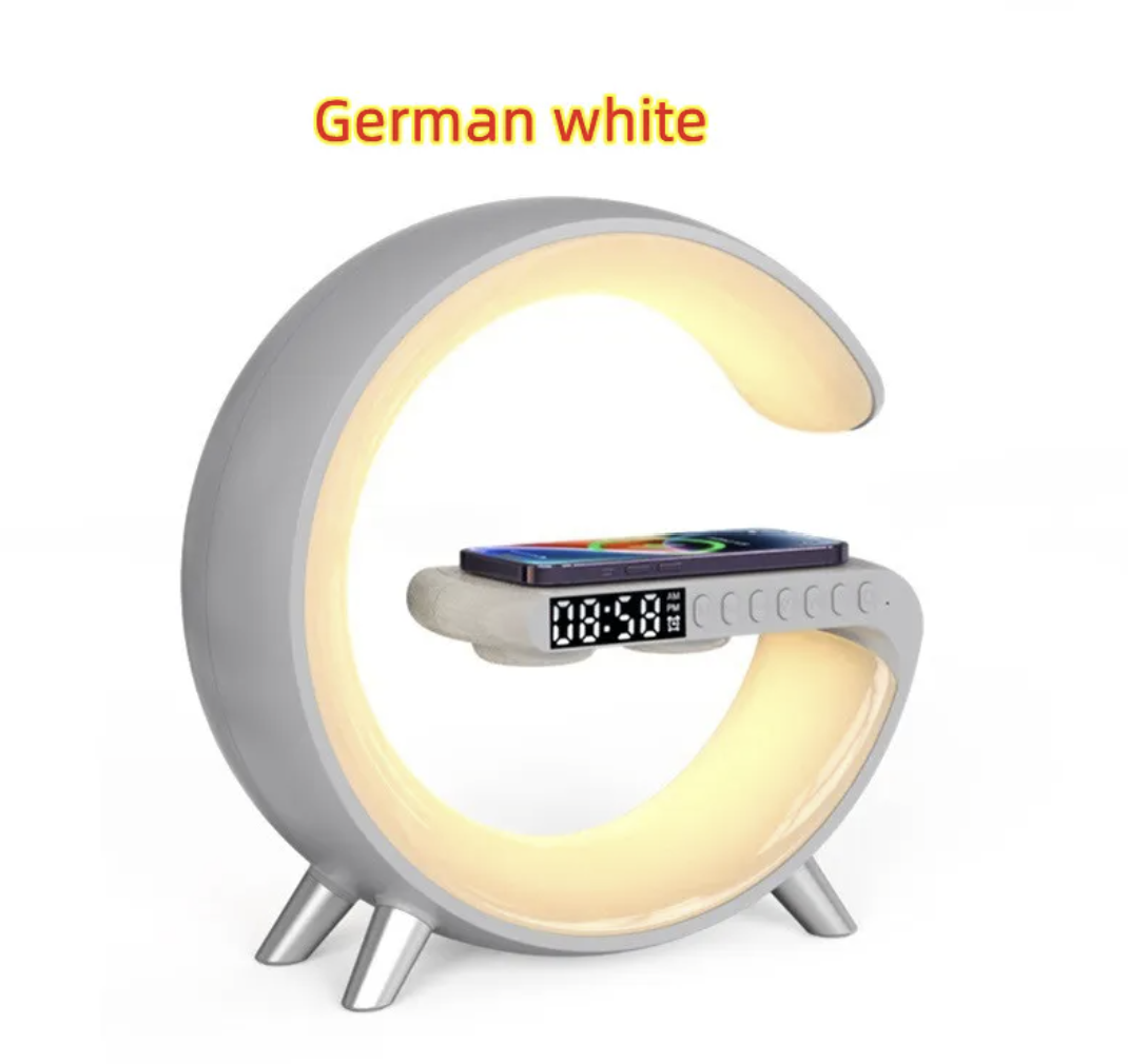 New Intelligent G-Shaped LED Lamp Bluetooth Speaker Wireless Charger Atmosphere Lamp App Control For Bedroom Home Decor